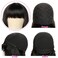 Rebasar Short Bob Wigs Human Hair 8 Inch Glueless Wear and Go Bob Wig With Bangs Human Hair Wigs for Black Women Human Hair Brazilian Straight Hair None Lace Front Natural Black Wig