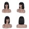 Rebasar Short Bob Wigs Human Hair 8 Inch Glueless Wear and Go Bob Wig With Bangs Human Hair Wigs for Black Women Human Hair Brazilian Straight Hair None Lace Front Natural Black Wig