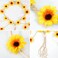 Sucrain2pcs Flower Hippie Headband Floral Crown Summer Sunflower Hair Accessories for 70 s Bohemian Costumes Style