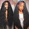 13x4 Deep Wave Lace Front Wigs Human Hair 30 Inch HD Deep Curly Lace Front Wigs Human Hair 180 Density Frontal Wigs for Women Human Hair Pre Plucked with Baby Hair