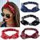 6 Pack Elastic Paisley Bandana Knot Headbands Rabbit Ear Bow Headband Turban Headwraps Hair Band for Women Girls