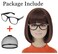 shecoolBrown Bob Wig for Velma Wig Women Velma Costume with Glasses Short Bob Wig with Bangs Cute Natural Wigs for Daily Halloween Costume Party SL005BR