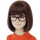 shecoolBrown Bob Wig for Velma Wig Women Velma Costume with Glasses Short Bob Wig with Bangs Cute Natural Wigs for Daily Halloween Costume Party SL005BR