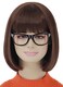 shecoolBrown Bob Wig for Velma Wig Women Velma Costume with Glasses Short Bob Wig with Bangs Cute Natural Wigs for Daily Halloween Costume Party SL005BR
