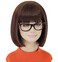 shecoolBrown Bob Wig for Velma Wig Women Velma Costume with Glasses Short Bob Wig with Bangs Cute Natural Wigs for Daily Halloween Costume Party SL005BR