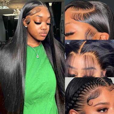 30 Inch 13x6 Lace Front Wigs Human Hair Pre Plucked Straight HD Lace Front Wigs Human Hair 180 Density 13x6 Frontal Wigs Human Hair with Baby Hair Straight Glueless Wigs Human Hair for Women