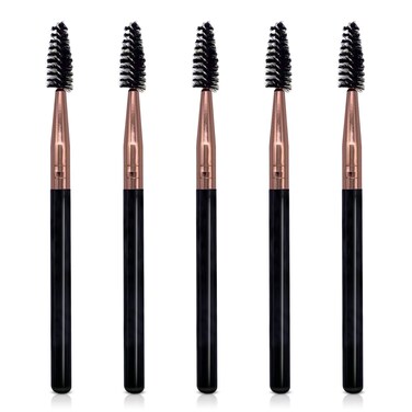 Mascara Brush Wands Makeup Lash Spoolies Set 5Pcs Spooly Eyelash Eyebrow Brushes Applicators for Extensions Reusable