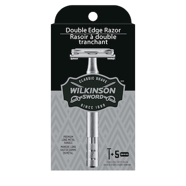 Wilkinson Sword Double Edge Razor for Men With 5 Double Edge Razor Blades Refills