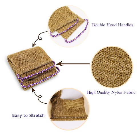 3 Pieces African Net Sponge with Handles Long African Exfoliating Net Washcloth Bath Sponge Net Cloth Wash Net Body Back Scrubber for Shower Loofah