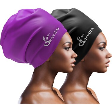 Extra Large Swim Cap for Braids and Dreadlocks Women Men Silicone Swimming Cap for Long Thick Curly Weaves Afro Hair Extensions