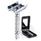 BAILI Butterfly Open TTO Double Edge Metal Safety Razor Wet Shaving Kit for Men Women with Platinum Blade and Mirrored Travel Case BD179