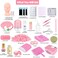 Lash Extension Kit Professional Eyelash Extensions Practice Set with Mannequin Head Removable Eyelids USB Lash Fan Individual False Eyelash Shampoo Brush Glue Practical Tools for Beginners