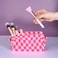 6 PCS Makeup Bag Pouch Checkered Makeup Bag Cosmetic Bag for Women Portable Zipper Make Up Pouch Travel Toiletry Bag Organizer Cute Makeup Brushes Storage Bag for Women Girls