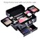 Joligrace Makeup Train Cases Professional Travel Makeup Cosmetic Cases Organizer Portable Box with Drawer Black