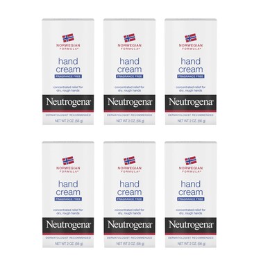 NeutrogenaNorwegian Formula Moisturizing Hand Cream Formulated with Glycerin for Dry Rough Hands FragranceFree Intensive Hand Lotion 2 oz Pack of 6