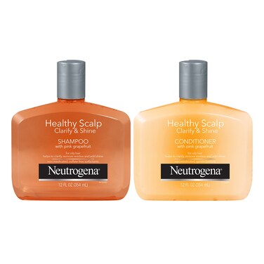 NeutrogenaExfoliating Healthy Scalp Clarify  Shine Shampoo  Conditioner for Oily Hair and Scalp with Pink Grapefruit pHBalanced Paraben  PhthalateFree ColorSafe 12 Fl Oz