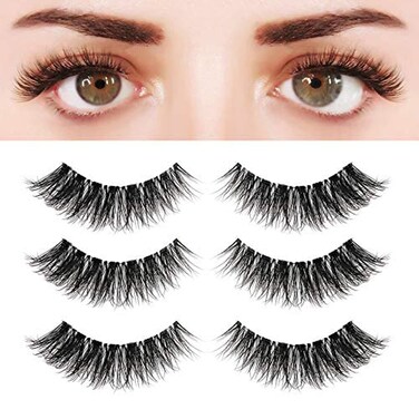 Eyelashes Natural Look False Lashes  Bepholan Fake Eyelashes 5D Super Fluffy False Eyelashes Clear Band Wispy Lashes 3Pack Faux Mink LashesXMZ92