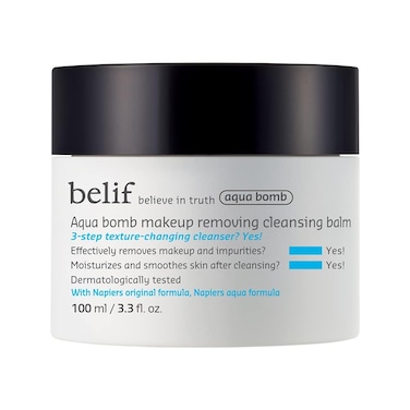 belifAqua Bomb Cleansing Balm Makeup Remover Hydrate  Deep Cleanse in 1 Step No Mess Clean Up Melt Away Makeup  SPF Balm to Oil Cleanser Formula No Oily Residue Korean Skin Care