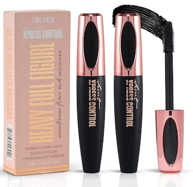 Secret Xpress Control 4D Silk Fiber Lash Mascara Lengthening and Thick Long Lasting Waterproof  SmudgeProof All Day Exquisitely Full Long Thick SmudgeProof Eyelashes 2 Pack