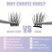 Lash Clusters DIY Eyelash Extension 40 Mini Glue Bonded Clusters Individual Lashes Wispy Fluffy Reusable Artificial Natural Look for Cluster Lashes C Curl Lashes Pack Volume12mm