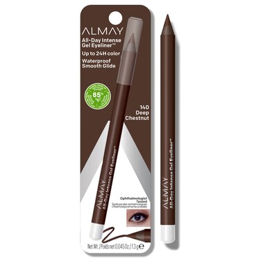 Almay Gel Eyeliner Waterproof FadeProof Eye Makeup EasytoSharpen Liner Pencil 140 Deep Chestnut 0045 Oz