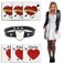 PandecorBride Heart Tiffany Heart Temporary Tattoos Stickers for Halloween Costume Cosplay heart tattoos and necklace