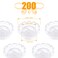 Lash Glue Ring Glue Cup 200PCS with 2 Slots for Lash Extension Supplies Lash Glue Holder Blossom Ring Cup with 2 Rolls Glue Point Volume Fan Eyelash Extensions Supplies Lashing Supplies Kit
