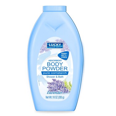 Lucky Super Soft Cornstarch Body Powder Lavender 10 Ounce