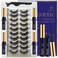3D Magnetic Eyelashes with Eyeliner Kit  SevenCrown Magnetic Lashes Natural Looking with Upgraded 4 Tubes of Magnetic Liner Waterproof Long Lasting10 Pairs Reusable False Eyelashes Easy to Apply