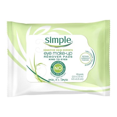 Simple Eye MakeUp Remover Pad 30 Count Pack of 3