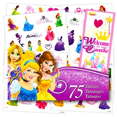Disney Princess Tattoos  75 Assorted Temporary Tattoos