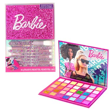 Barbie  Townley Girl 35Well Eyeshadow Palette Shimmery and Opaque Colors Pigmented Blendable 8 Application Brushes NonToxic 8 Perfect for Parties Sleepovers  Makeovers