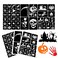 XMASIR 45Pcs Halloween Glitter Tattoo Stencil Kit for KidsHalloween Pumpkin Stencils Temporary Tattoo Sticker Children Drawing Templates3 Sheets