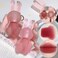 6 Colors Velvet Matte Liquid Lipstick set Cute Rabbit Lip Glaze 2 in 1 Key Chain Lip Gloss Lip Stain Waterproof NonStick Cup Long Lasting Lip Clay Cute Lip Makeup for Girls A
