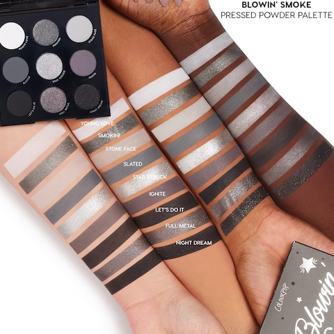 ColourPop Blowin Smoke Eyeshadow Palette  Silver Eyeshadow and Smokey Eye Eyeshadow Palette with Metallic and Matte Finishes  HighPigment Eye Makeup with a LongWearing Formula 03 oz