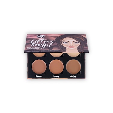 W7 Lift  Sculpt Cream Contour Kit  Concealing Highlighting  Contouring Makeup Palette  StepbyStep Instructions Included