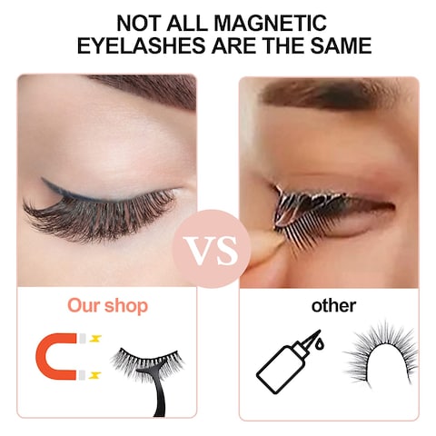Upgrade 3D Natural Magnetic EyelashesLightweight Magnetic Eyeliner and Eyelashes Kit 2 Magnetic Eyeliners No Glue Needed 10 pairs