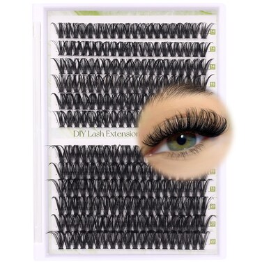 ALICE Lash Clusters DIY Lash Extensions 240PCS 1420MM Individual Lashes Cluster Lashes Natural 40D D Curl Eyelash Extensions Faux Mink Individual Eyelashes