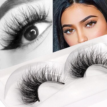 Veleasha Lashes 100 Real Mink Lashes 3D Luxurious False Eyelashes Handmade Natural Long Cross False Lashes Wispy for Makeup 1 Pair Pack NoA11