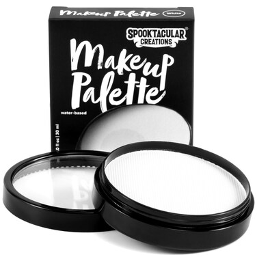 Spooktacular CreationsHalloween Makeup Face Body Paint Waterproof Foundation Cream Cake Tub Halloween Party Cosplay Clown Sfx Costume and Dress Up Makeup for Adult and Kids 1 Oz White