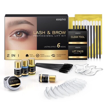 Lash Lift Kit Brow Lamination Kit Eyebrow Lamination Kit Professional Eyelash Brow 2 IN 1 Perm Kit Eyebrow lift Kit Fuller Thicker Brows Suitable for Salon Home Use Lasts For 46 Weeks