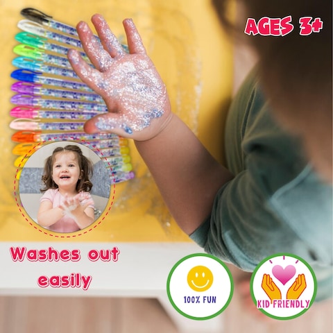 Hello Kitty and Friends 16 Piece Glitter Pen Body Art Set Glittery and Bright Colors Ages 3 by Townley Girl