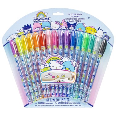 Hello Kitty and Friends 16 Piece Glitter Pen Body Art Set Glittery and Bright Colors Ages 3 by Townley Girl