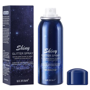 Lezero Temporary Body Glitter Spray Body Shimmer Spray for Skin Face Hair Clothing QuickDrying Shiny Hairspray Face Highlighter Mist for Music Rave Festival Nightclub Party 2oz