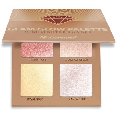 Highlighter Palette Highlighter Makeup Iluminador  Glow Bronzer Powder Makeup Highlighter Kit With Mirror  4 Highly Pigmented Face Highlighter Shimmer Colors  Vegan Cruelty Free  Hypoallergenic