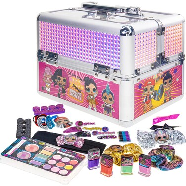LOL Surprise Townley Girl Train Case Cosmetic Makeup Set Includes Lip Gloss Eye Shimmer Nail Polish Hair Accessories  more for Kids Girls Ages 3 perfect for Parties Sleepovers  Makeovers