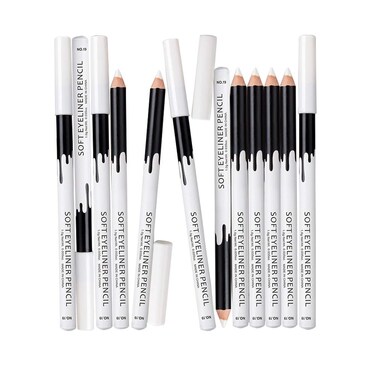White Eyeliner Pencils Professional Use as Highlighter Soft Waterproof LongLasting Eyeshadow Eye Brightener Beauty Makeup Tools 12pcs