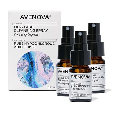 AvenovaEyelid and Eyelash Cleanser Spray 3 Pack  Gentle Everyday Hypochlorous Acid Lid and Lash Cleansing Spray For Clearer and Healthier Eyes FDA Cleared Formula 60mL 204oz