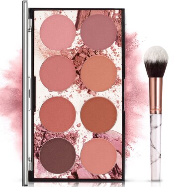 8 Colors Blush Palette Matte Mineral Blush Powder Bright Shimmer Face BlushContour and Highlight Blush PaletteProfessional Facial Beauty Cosmetic Makeup Blush