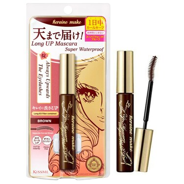 HEROINE MAKE by KISSME Volume UP Mascara Super Waterproof WP 02 Brown  with Ultra Volumizing for Even LongLasting and Curl Eyelash for Women